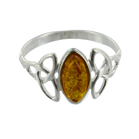 Ambre et Celtes - Bague monade argent 925e et ambre Ambre et Celtes - Bague monade argent 925e et ambre