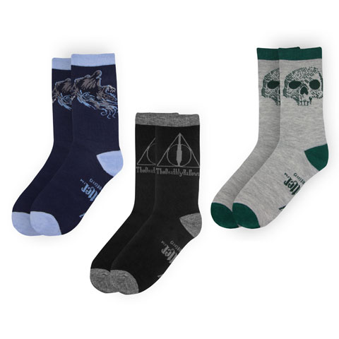 Lot 3 paires de Chaussettes DEATHLY HALLOWS taille Unique - Du 37 au 46 - Harry Potter Lot 3 paires de Chaussettes DEATHLY HALLOWS taille Unique - Du 37 au 46 - Harry Potter