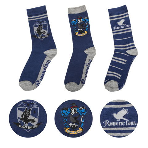 Lot 3 paires de Chaussettes Serdaigle - Du 37 au 46 - Harry Potter Lot 3 paires de Chaussettes Serdaigle - Du 37 au 46 - Harry Potter