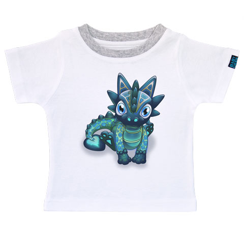 Bébé Dragon - Joli Coeur - T-shirt Enfant manches courtes - Coton - Blanc