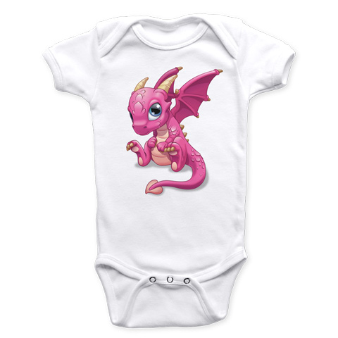 Bébé Dragon - Câline - Body Bébé manches courtes - Coton biologique - Blanc Bébé Dragon - Câline - Body Bébé manches courtes - Coton biologique - Blanc