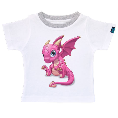 Bébé Dragon - Câline - T-shirt Enfant manches courtes - Coton - Blanc Bébé Dragon - Câline - T-shirt Enfant manches courtes - Coton - Blanc