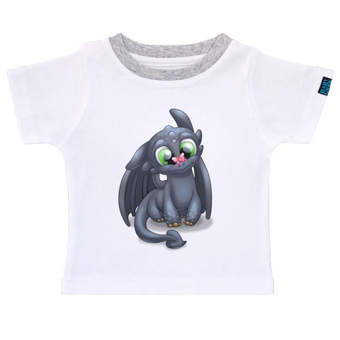 Bébé Dragon - Candide - T-shirt Enfant manches courtes - Coton - Blanc Bébé Dragon - Candide - T-shirt Enfant manches courtes - Coton - Blanc