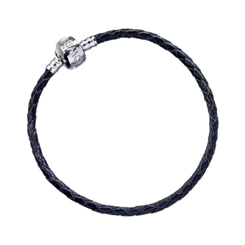 Bracelet à Charms en cuir noir Bracelet à Charms en cuir noir