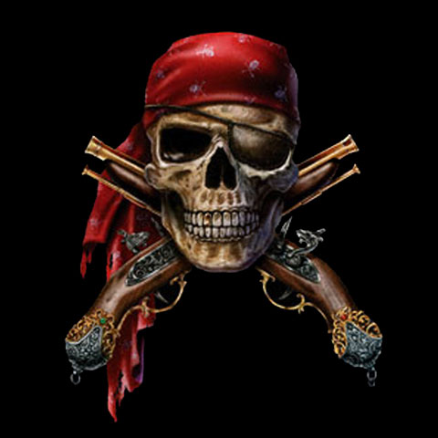 Drapeau - Pirate aux révolvers Drapeau - Pirate aux révolvers