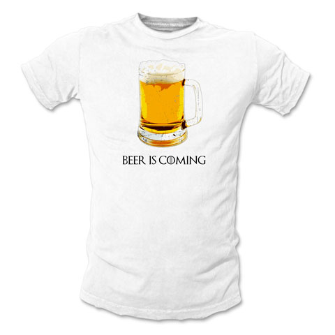 Beer Is Coming - Blanc - T-shirt Homme Coton Blanc Beer Is Coming - Blanc - T-shirt Homme Coton Blanc