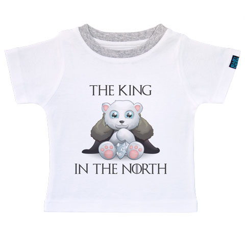 King in the north - T-shirt Enfant manches courtes - Coton - Blanc