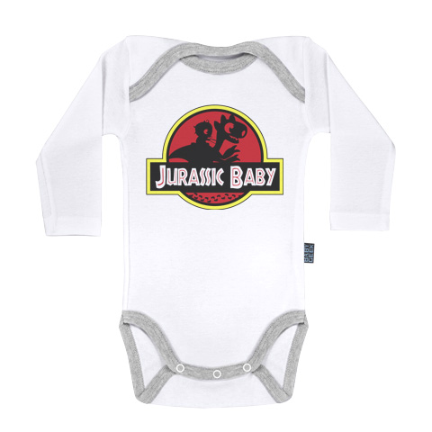 Jurassic Baby - Body Bébé manches longues - Coton - Blanc