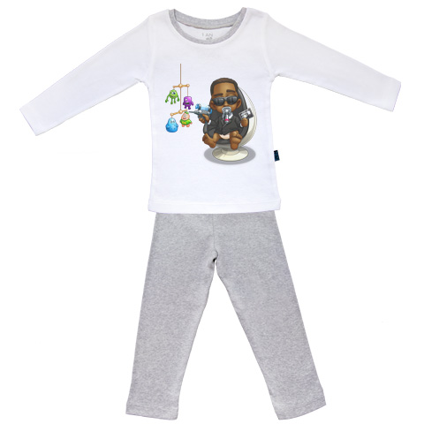 Bébé Agent B - Pyjama Bébé manches longues - Coton - Gris Chiné Bébé Agent B - Pyjama Bébé manches longues - Coton - Gris Chiné