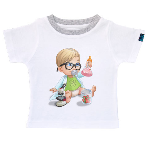 Un jour je serai un chercheur - T-shirt Enfant manches courtes - Coton - Blanc Un jour je serai un chercheur - T-shirt Enfant manches courtes - Coton - Blanc