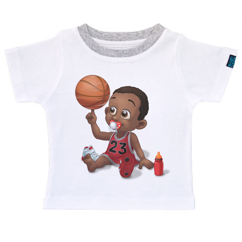 Un jour je serai un basketteur - T-shirt Enfant manches courtes - Coton - Blanc Un jour je serai un basketteur - T-shirt Enfant manches courtes - Coton - Blanc