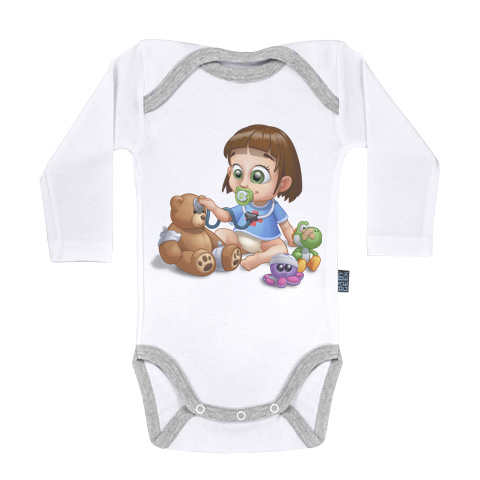Un jour je serai vétérinaire - Body Bébé manches longues - Coton - Blanc Un jour je serai vétérinaire - Body Bébé manches longues - Coton - Blanc
