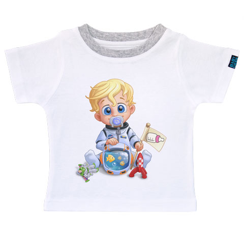 Un jour je serai un astronaute - T-shirt Enfant manches courtes - Coton - Blanc Un jour je serai un astronaute - T-shirt Enfant manches courtes - Coton - Blanc
