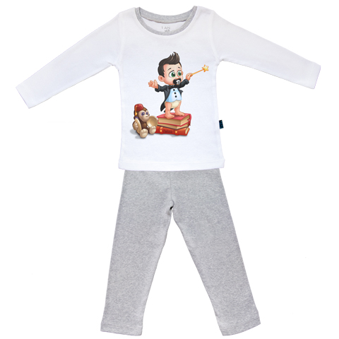 Un jour je serai un chef d’orchestre - Pyjama Bébé manches longues - Coton - Gris Chiné Un jour je serai un chef d’orchestre - Pyjama Bébé manches longues - Coton - Gris Chiné