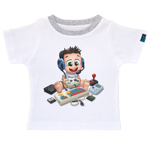 Un jour je serai un gamer - T-shirt Enfant manches courtes - Coton - Blanc Un jour je serai un gamer - T-shirt Enfant manches courtes - Coton - Blanc