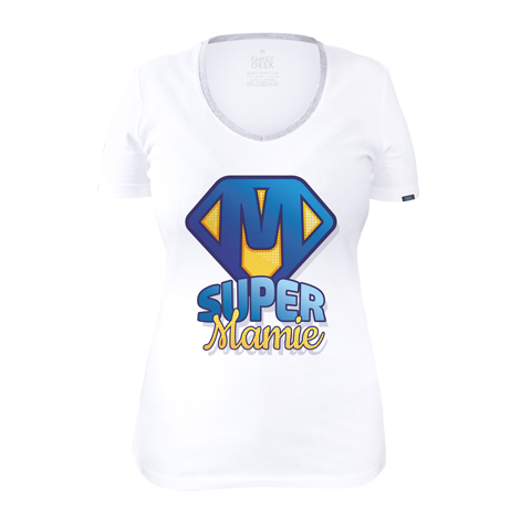 Super Mamie - T-shirt Femme - Coton - Blanc