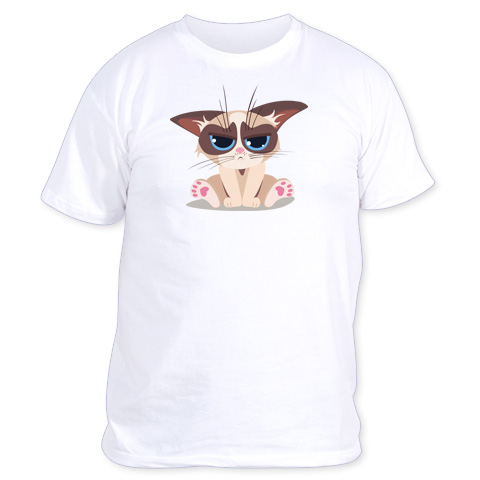 Bébé Chat Grumpy - T-shirt - Coton - Blanc Bébé Chat Grumpy - T-shirt - Coton - Blanc