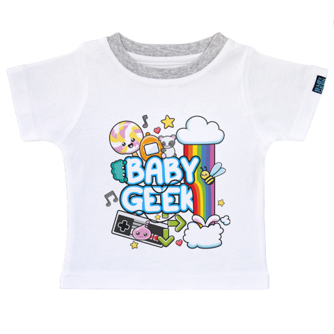 Baby Geek Kawaii - T-shirt Enfant manches courtes - Coton - Blanc