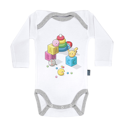 Cache cache - Body Bébé manches longues - Coton - Blanc Cache cache - Body Bébé manches longues - Coton - Blanc