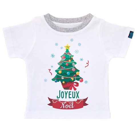 Joyeux Noël - T-shirt Enfant manches courtes - Coton - Blanc Joyeux Noël - T-shirt Enfant manches courtes - Coton - Blanc
