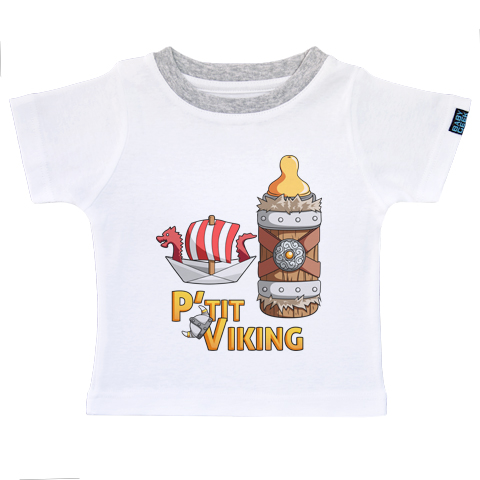 Petit Viking - T-shirt Enfant manches courtes - Coton - Blanc