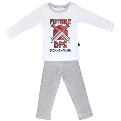 Future DPS comme maman (version fille) - Pyjama Bébé manches longues - Coton - Gris Chiné