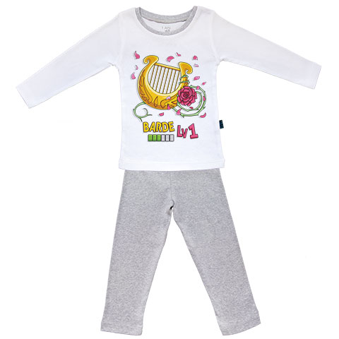Barde level 1 - Pyjama bébé manches longues - Coton - Blanc couture grise