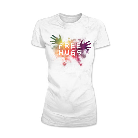 Free Hugs Colors - T-shirt Femme Coton Blanc Free Hugs Colors - T-shirt Femme Coton Blanc
