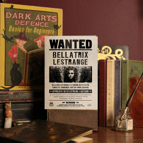 Carte de voeux lenticulaire Bellatrix Lestrange Wanted Carte de voeux lenticulaire Bellatrix Lestrange Wanted