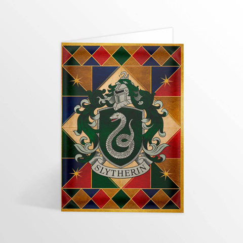Carte 2 volets Slytherin Crest Carte 2 volets Slytherin Crest