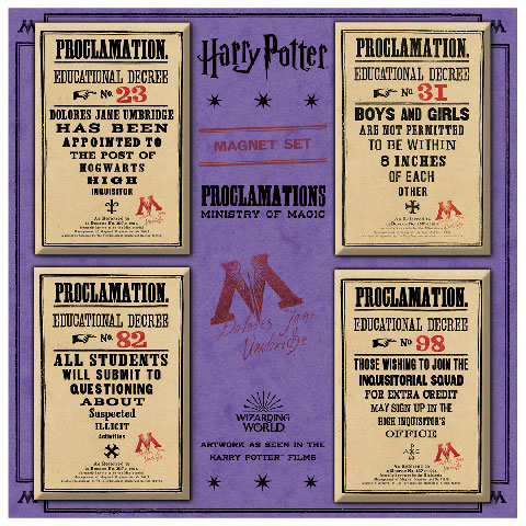 Lot de magnets - Ministry of Magic Proclamations Lot de magnets - Ministry of Magic Proclamations