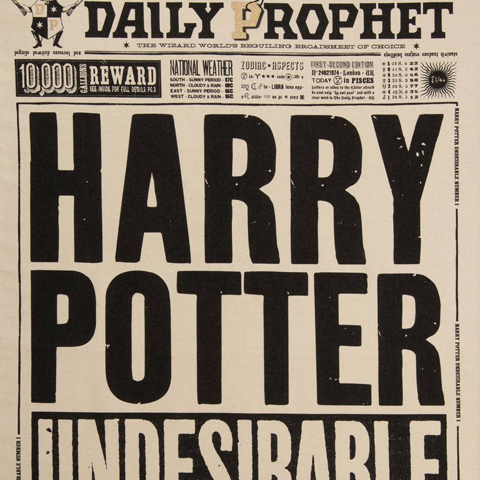 Torchon - The Daily Prophet - Harry Potter Undesirable No. 1 Torchon - The Daily Prophet - Harry Potter Undesirable No. 1