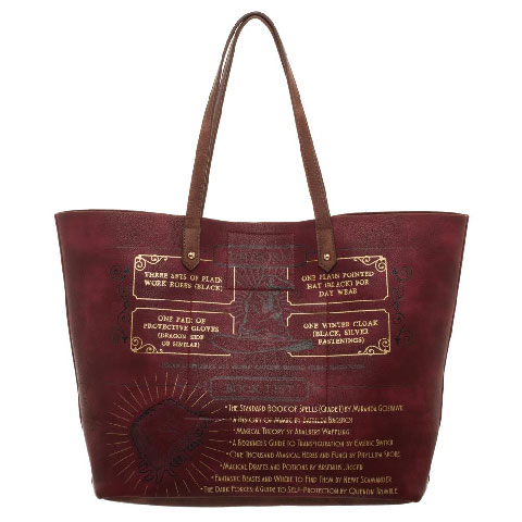 Cabas liste de fournitures pour Poudlard rouge - Harry Potter Cabas liste de fournitures pour Poudlard rouge - Harry Potter