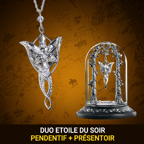Pack duo Arwen - Pendentif Étoile du Soir Argent 925ème et présentoir - Seigneur des Anneaux Pack duo Arwen - Pendentif Étoile du Soir Argent 925ème et présentoir - Seigneur des Anneaux