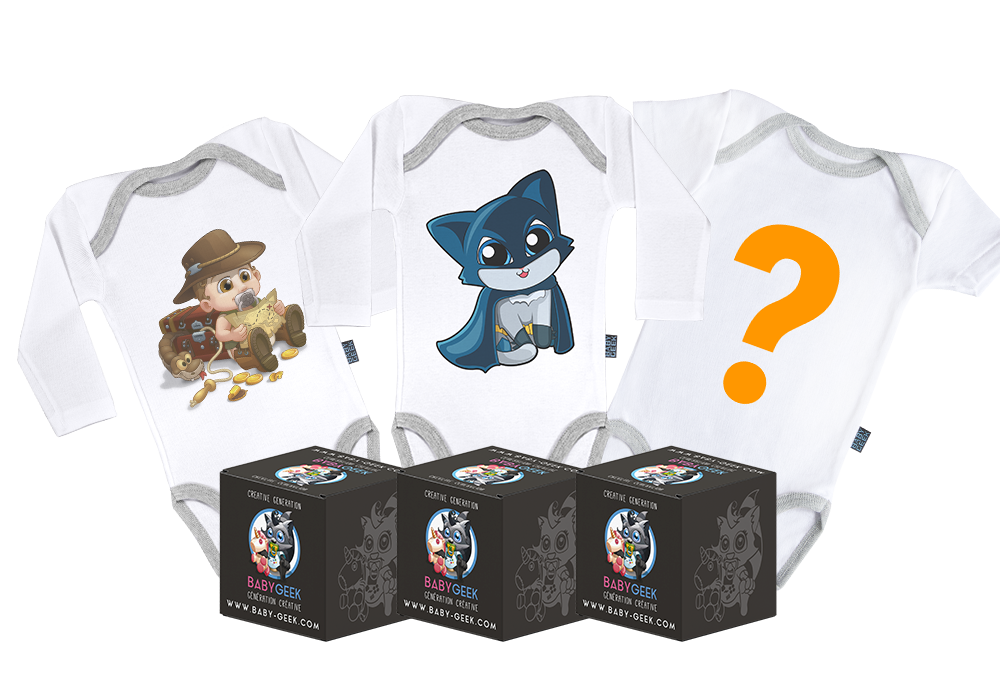 Pack surprise 3 bodies manches longues Pack surprise 3 bodies manches longues