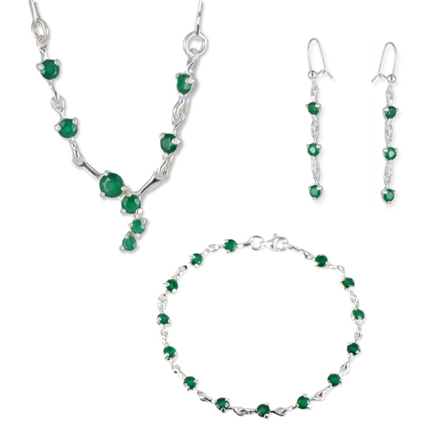 Parure charme agate verte Parure charme agate verte